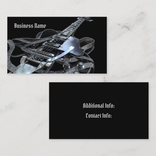 Silver Grey Electric Guitar Visitekaartje (Voorkant / Achterkant)