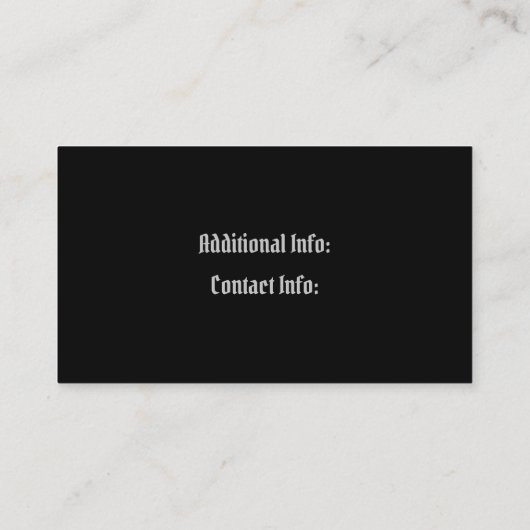 Silver Grey Electric Guitar Visitekaartje (Achterkant)