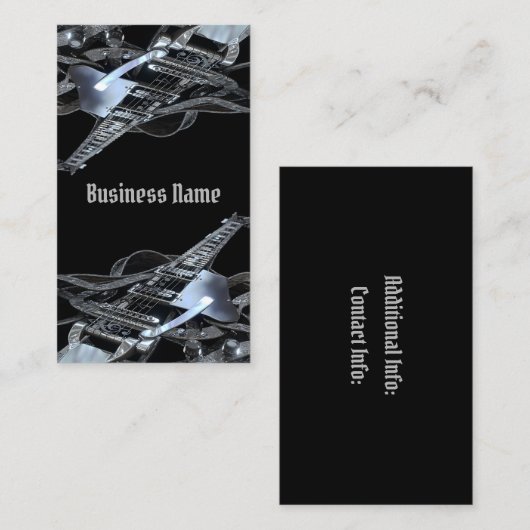 Silver Grey Electric Guitar Visitekaartje 2 (Voorkant / Achterkant)