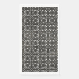Silver Grey en Black Metallic Filigree Pattern Servet