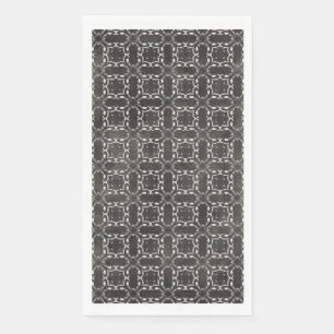 Silver Grey en Black Metallic Filigree Pattern Servet