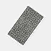 Silver Grey en Black Metallic Filigree Pattern Servet (Hoek)