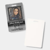 Silver Grey en Black Photo and Logo Badge (Voor- en achterkant)