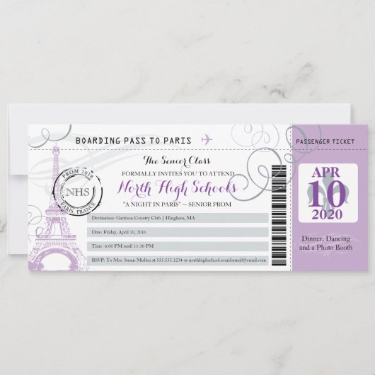 Silver Grey en Paarse nacht in het schoolprogramma Kaart (Voorkant)