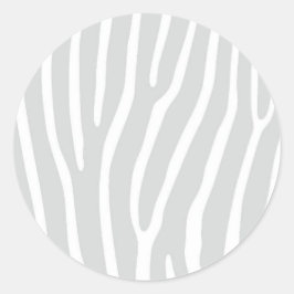 Silver Grey en White Animal Print Ronde Sticker