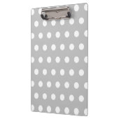 Silver Grey en White Polka Dots Pattern Klembord (Links)