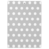 Silver Grey en White Polka Dots Pattern Klembord (Achterkant)