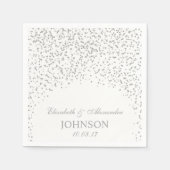 Silver Grey en White Wedding Confetti Pattern Servetten (Voorkant)