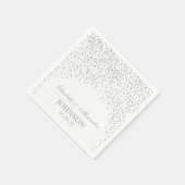 Silver Grey en White Wedding Confetti Pattern Servetten (Hoek)