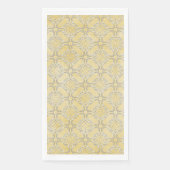 Silver Grey en Yellow Metallic Filigree Pattern Servet (Voorkant)