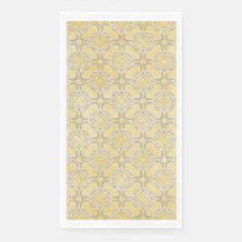 Silver Grey en Yellow Metallic Filigree Pattern Servet