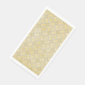 Silver Grey en Yellow Metallic Filigree Pattern Servet (Hoek)