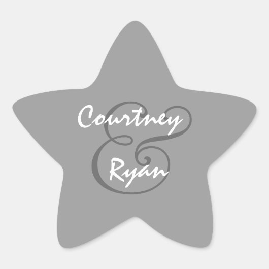 Silver Grey Envelope Seal Wedding Ster Sticker (Voorkant)