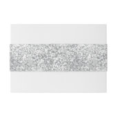 Silver Grey Faux Glitter Chic Uitnodigingen Wikkel (Achterkant Voorbeeld)