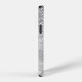 Silver-Grey Faux Glitter & Marble Ombre iPhone Hoesje (Rechterkant)