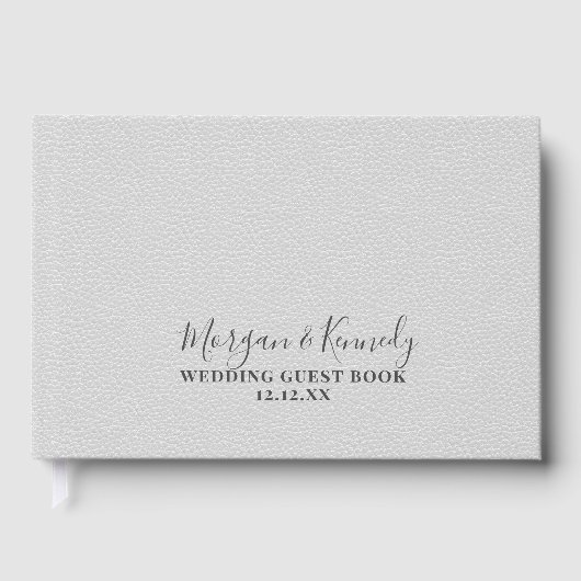 Silver Grey Faux Leather Weddenschap Boek (Voorkant)