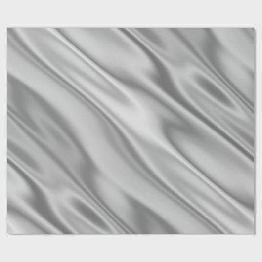 Silver Grey Faux Satin Fabric Kijk Cadeaupapier (Vlak)