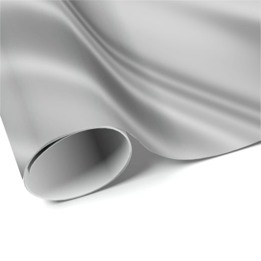 Silver Grey Faux Satin Fabric Kijk Cadeaupapier (Rol Hoek)
