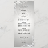 Silver Grey  Floral Lace Wedding Programme Programmakaart (Achterkant)