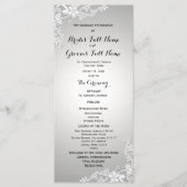 Silver Grey  Floral Lace Wedding Programme Programmakaart (Voorkant)