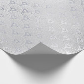 Silver Grey Floral Scales Seashells Art Deco Cadeaupapier (Hoek)