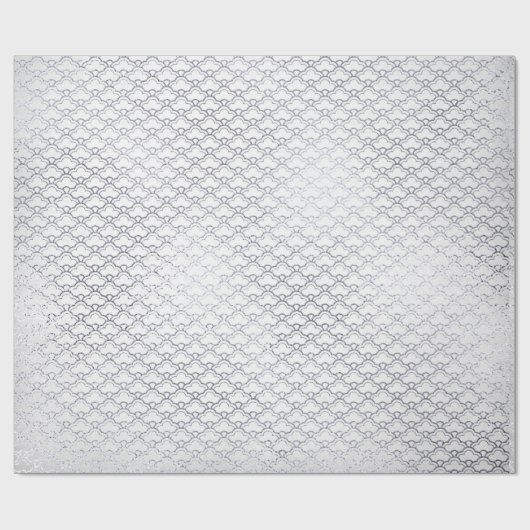 Silver Grey Floral Scales Seashells Net Art Deco Cadeaupapier (Vlak)