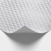 Silver Grey Floral Scales Seashells Net Art Deco Cadeaupapier (Hoek)