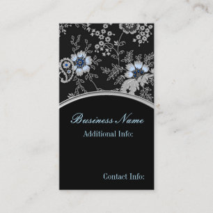 Silver Grey Floral Visitekaartje 2