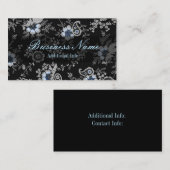 Silver Grey Floral Visitekaartje 3 (Voorkant / Achterkant)