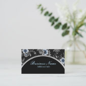 Silver Grey Floral Visitekaartje 4 (Staand voorkant)