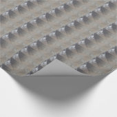 Silver Grey Foiled Fabric Kijk uit Cadeaupapier (Hoek)