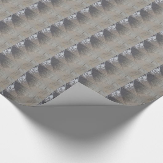 Silver Grey Foiled Fabric Kijk uit Cadeaupapier (Hoek)