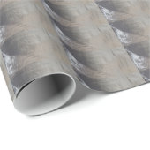 Silver Grey Foiled Fabric Kijk uit Cadeaupapier (Rol Hoek)