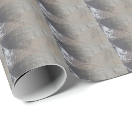 Silver Grey Foiled Fabric Kijk uit Cadeaupapier (Rol Hoek)