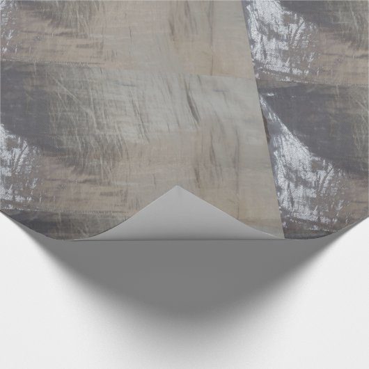 Silver Grey Foiled Fabric Kijk uit Cadeaupapier (Hoek)