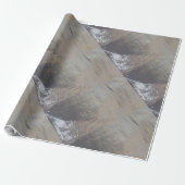 Silver Grey Foiled Fabric Kijk uit Cadeaupapier (Uitgerold)