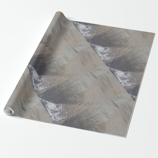 Silver Grey Foiled Fabric Kijk uit Cadeaupapier (Uitgerold)