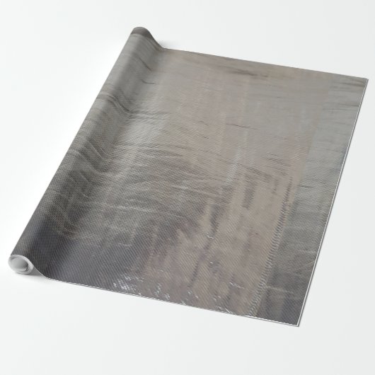 Silver Grey Foiled Fabric Kijk uit Cadeaupapier (Uitgerold)