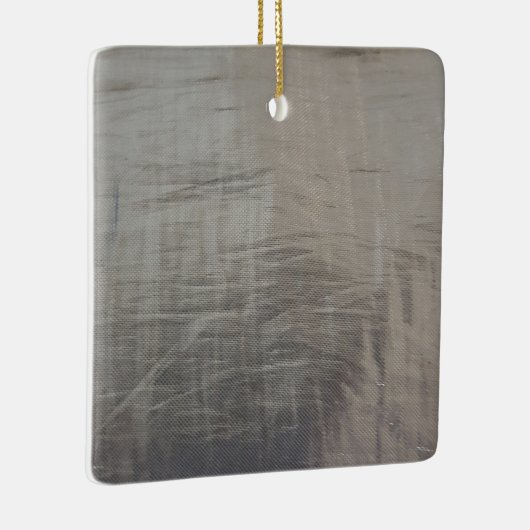 Silver Grey Foiled Fabric Kijk uit Keramisch Ornament (Rechts)