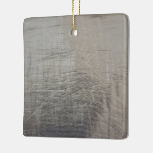 Silver Grey Foiled Fabric Kijk uit Keramisch Ornament (Links)