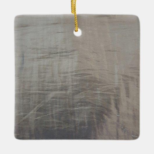 Silver Grey Foiled Fabric Kijk uit Keramisch Ornament (Voorkant)