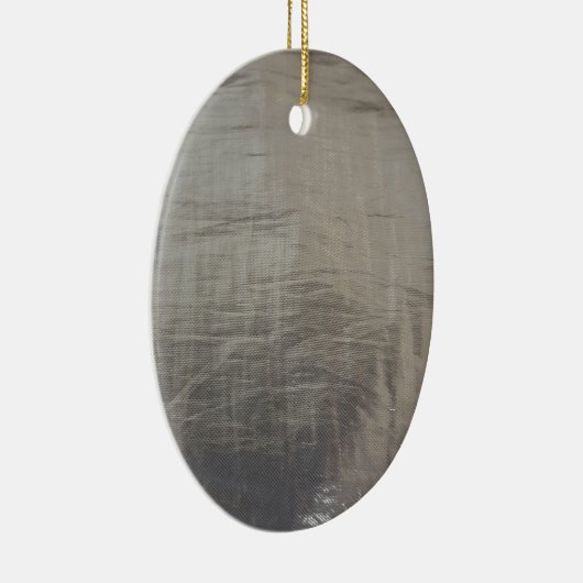 Silver Grey Foiled Fabric Kijk uit Keramisch Ornament (Rechts)