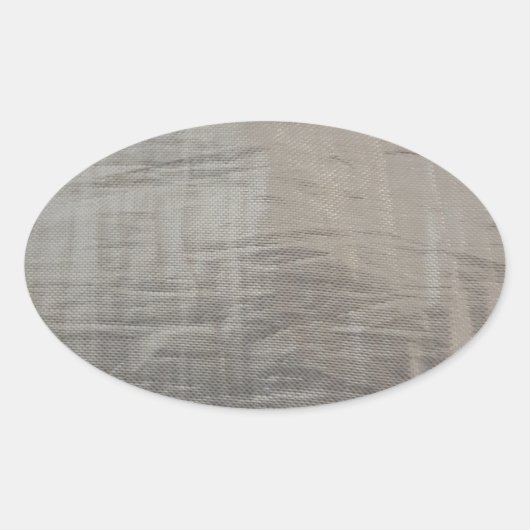 Silver Grey Foiled Fabric Kijk uit Ovale Sticker (Voorkant)