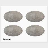 Silver Grey Foiled Fabric Kijk uit Ovale Sticker (Vel)