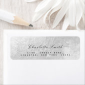 Silver Grey Folie Metal Return Address Labels (Insitu)
