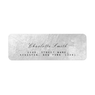 Silver Grey Folie Metal Return Address Labels