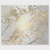 Silver Grey Foxier Gold Marble Shiny Metallic VIP Cadeaupapier (Vlak)