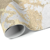 Silver Grey Foxier Gold Marble Shiny Metallic VIP Cadeaupapier (Rol Hoek)