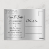 Silver Grey Funny Save the Date Couple Photo Briefkaart (Achterkant)