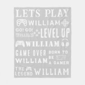 Silver Grey Gamer Videogame Gepersonaliseerd Kinde Fleece Deken (Voorkant)